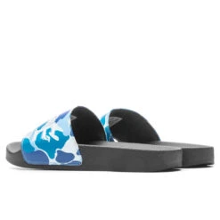 Abc Camo Slide Sandals- Blue -Best Shoes Shop A Bathing Ape Abc Camo Slide Sandals Blue 001FWJ301010M BLU 06 29 23 Feature VR 5