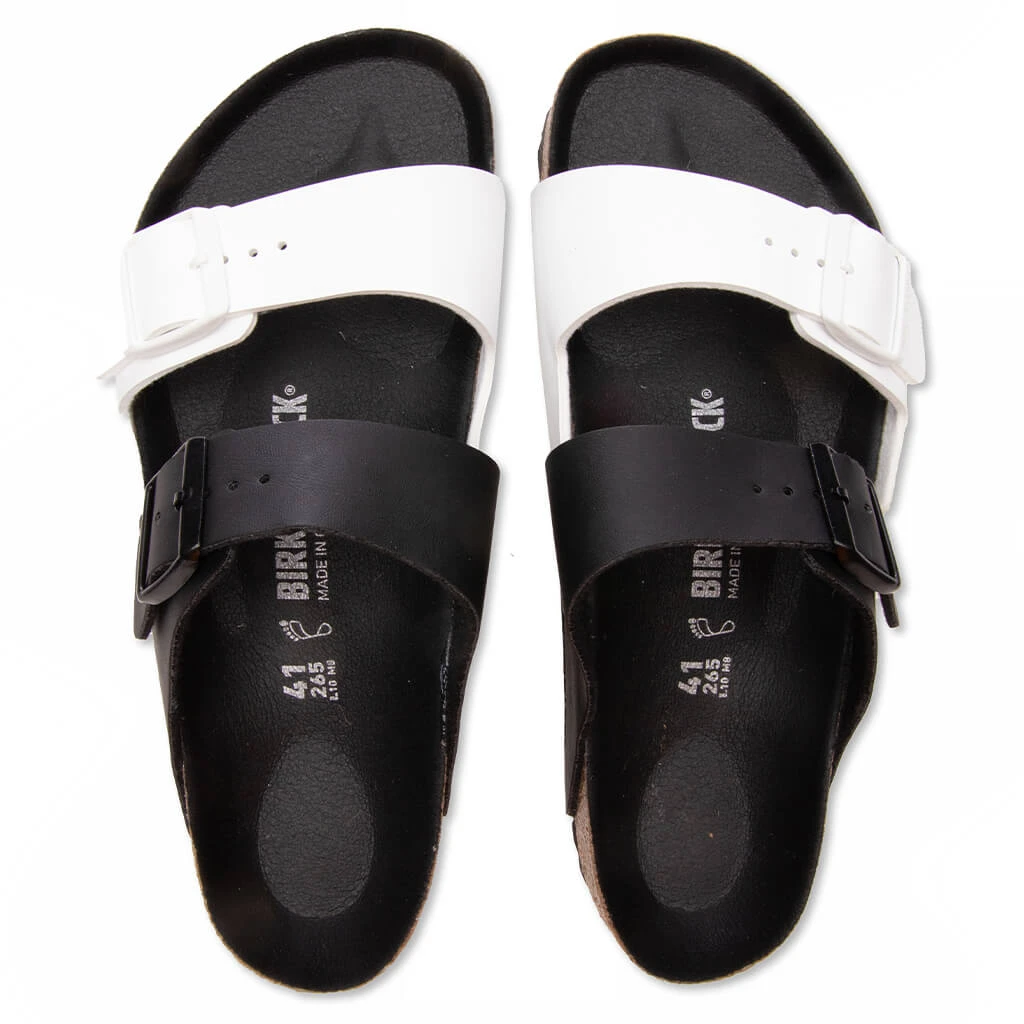 Birkenstock Wide Arizona Split Birko-Flor - Black/White 2 Birkenstock Wide Arizona Split Birko-Flor - Black/White - Image 2