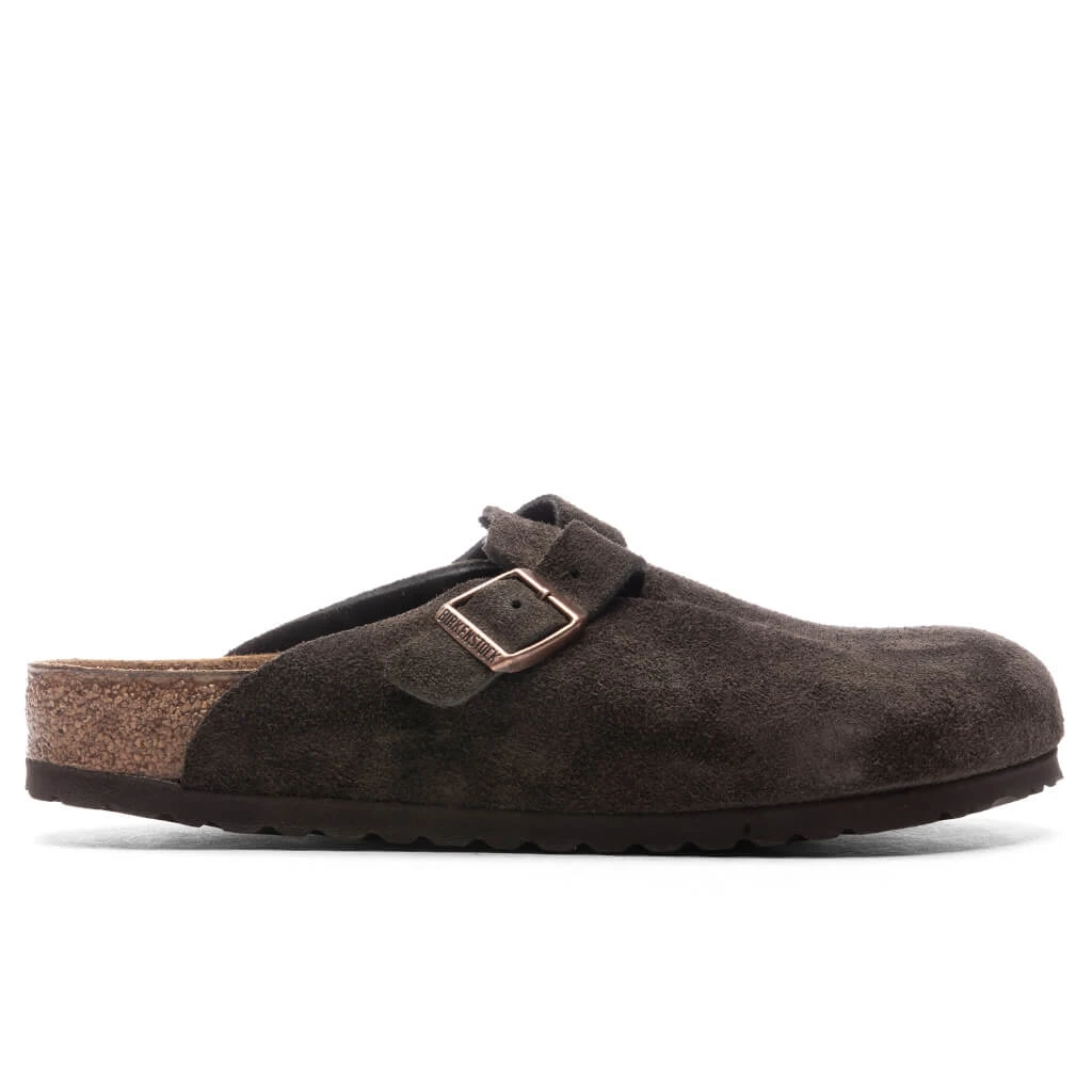 Birkenstock Wide Boston Soft Footbed Suede - Mocha 1 Birkenstock Wide Boston Soft Footbed Suede - Mocha