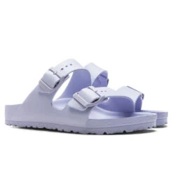 Birkenstock Women's Narrow Arizona Essentials Eva - Purple Fog -Best Shoes Shop Birkenstock Women s Narrow Arizona Essentials Eva Purple Fog 1017046 03 10 22 Feature 2