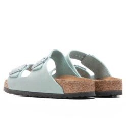 Birkenstock Women's Narrow Arizona Soft Footbed - Faded Aqua -Best Shoes Shop Birkenstock Women s Narrow Arizona Soft Footbed Faded Aqua 1021446 05 08 22 Feature 5