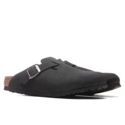 Birkenstock Women's Narrow Boston Vegan Birkibuc - Black -Best Shoes Shop Birkenstock Women s Narrow Boston Vegan Birkibuc Black 1020497 02 11 2022 01 3