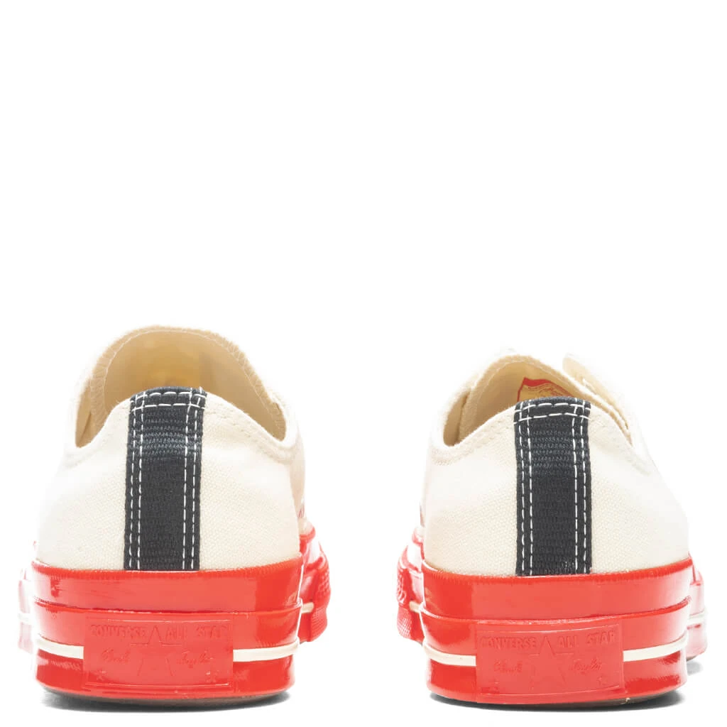 Converse X Comme Des Garcons PLAY All Star Chuck '70 Ox Red Sole - White 4 Converse X Comme Des Garcons PLAY All Star Chuck '70 Ox Red Sole - White - Image 4