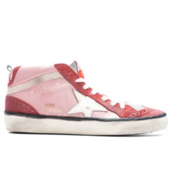Golden Goose Women's Mid Star Toe Star And Spur - Antique Pink/Red/White
