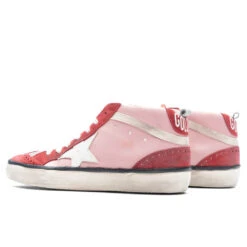Golden Goose Women's Mid Star Toe Star And Spur - Antique Pink/Red/White -Best Shoes Shop Golden Goose Sneakers Mid Star Toe Star and Spur Pink Red White GWF00122.F004208.82182 09 15 23 Feature KN 5