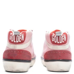 Golden Goose Women's Mid Star Toe Star And Spur - Antique Pink/Red/White -Best Shoes Shop Golden Goose Sneakers Mid Star Toe Star and Spur Pink Red White GWF00122.F004208.82182 09 15 23 Feature KN 6