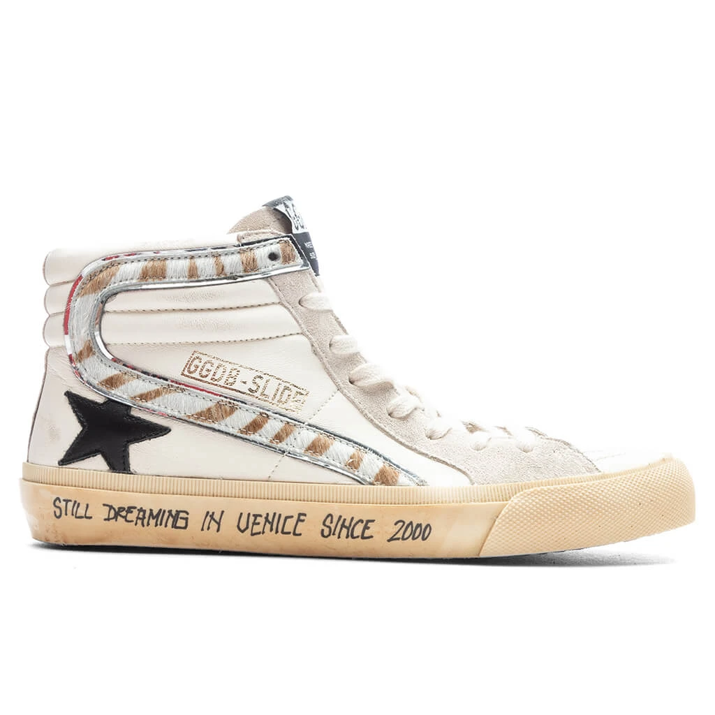 Golden Goose Women's Slide Leather Star - Beige/Black/Silver 1 Golden Goose Women's Slide Leather Star - Beige/Black/Silver