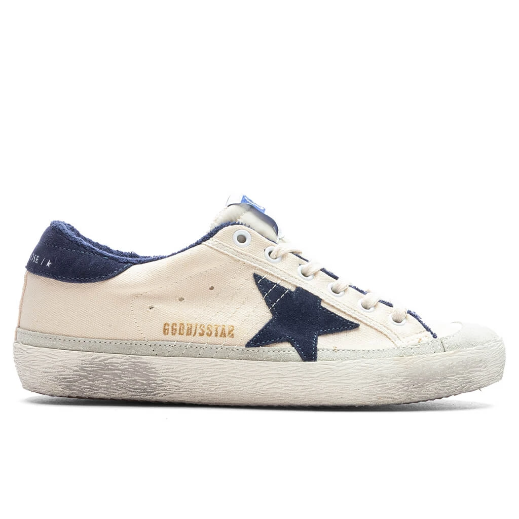 Golden Goose Women's Super Star Suede Star - Cream/Blue 1 Golden Goose Women's Super Star Suede Star - Cream/Blue