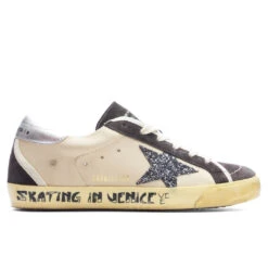 Golden Goose Women's Superstar Glitter Star - Beige/Dark Grey/Grey