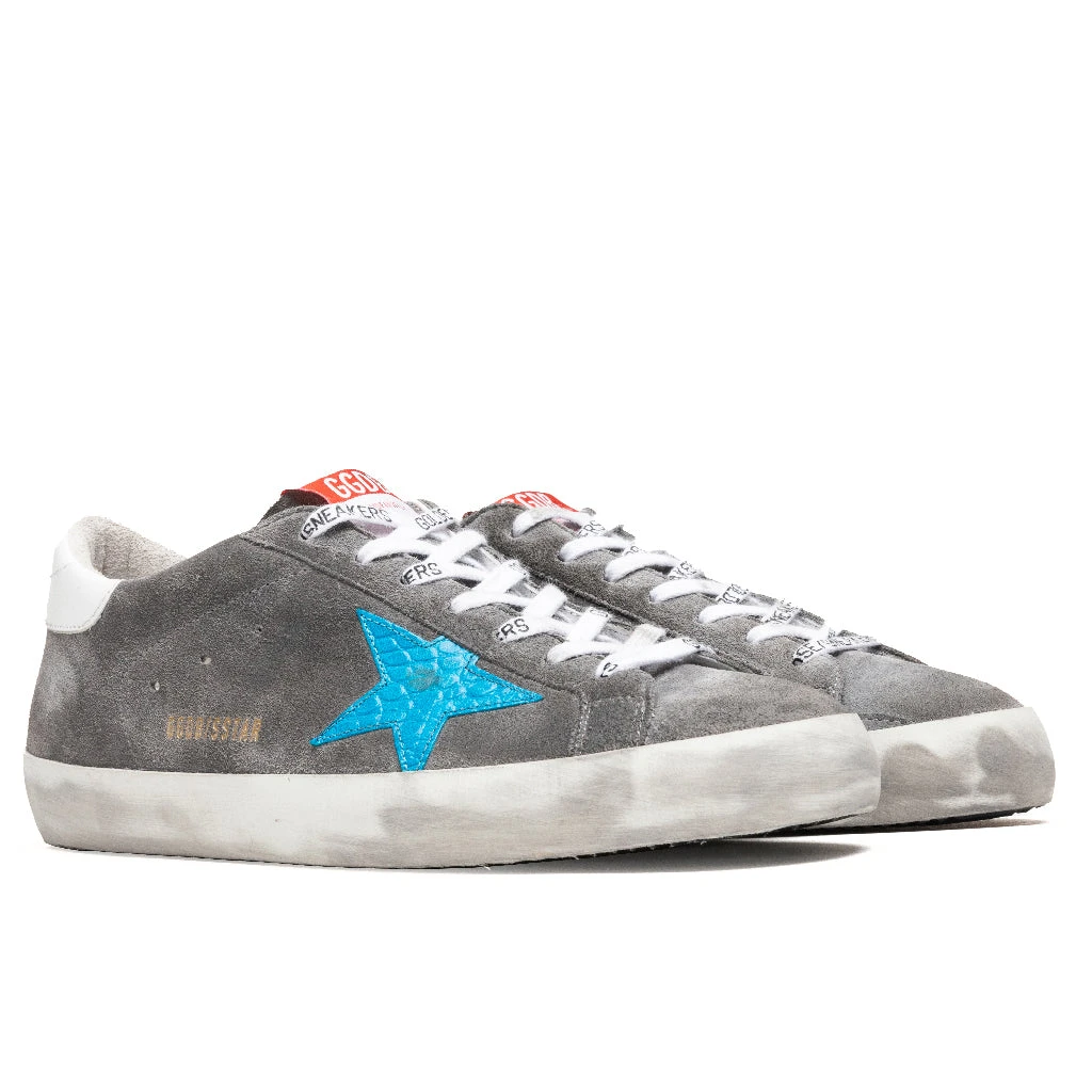 Golden Goose Super-Star Sneakers - Grey/Turquoise 2 Golden Goose Super-Star Sneakers - Grey/Turquoise - Image 2