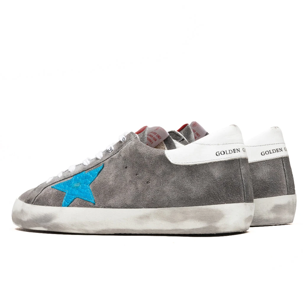 Golden Goose Super-Star Sneakers - Grey/Turquoise 3 Golden Goose Super-Star Sneakers - Grey/Turquoise - Image 3