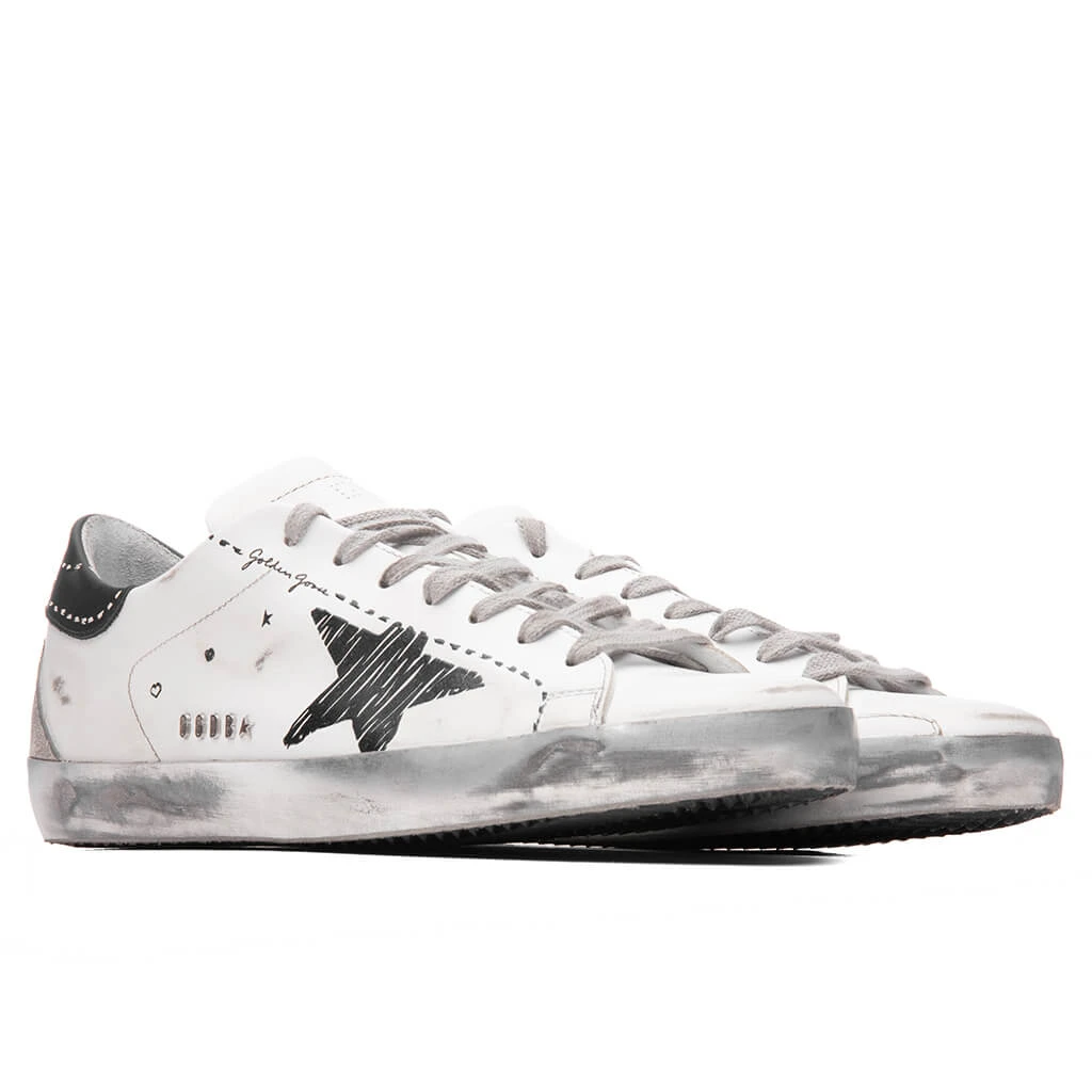Golden Goose Super-Star Sneakers - White/Black 2 Golden Goose Super-Star Sneakers - White/Black - Image 2