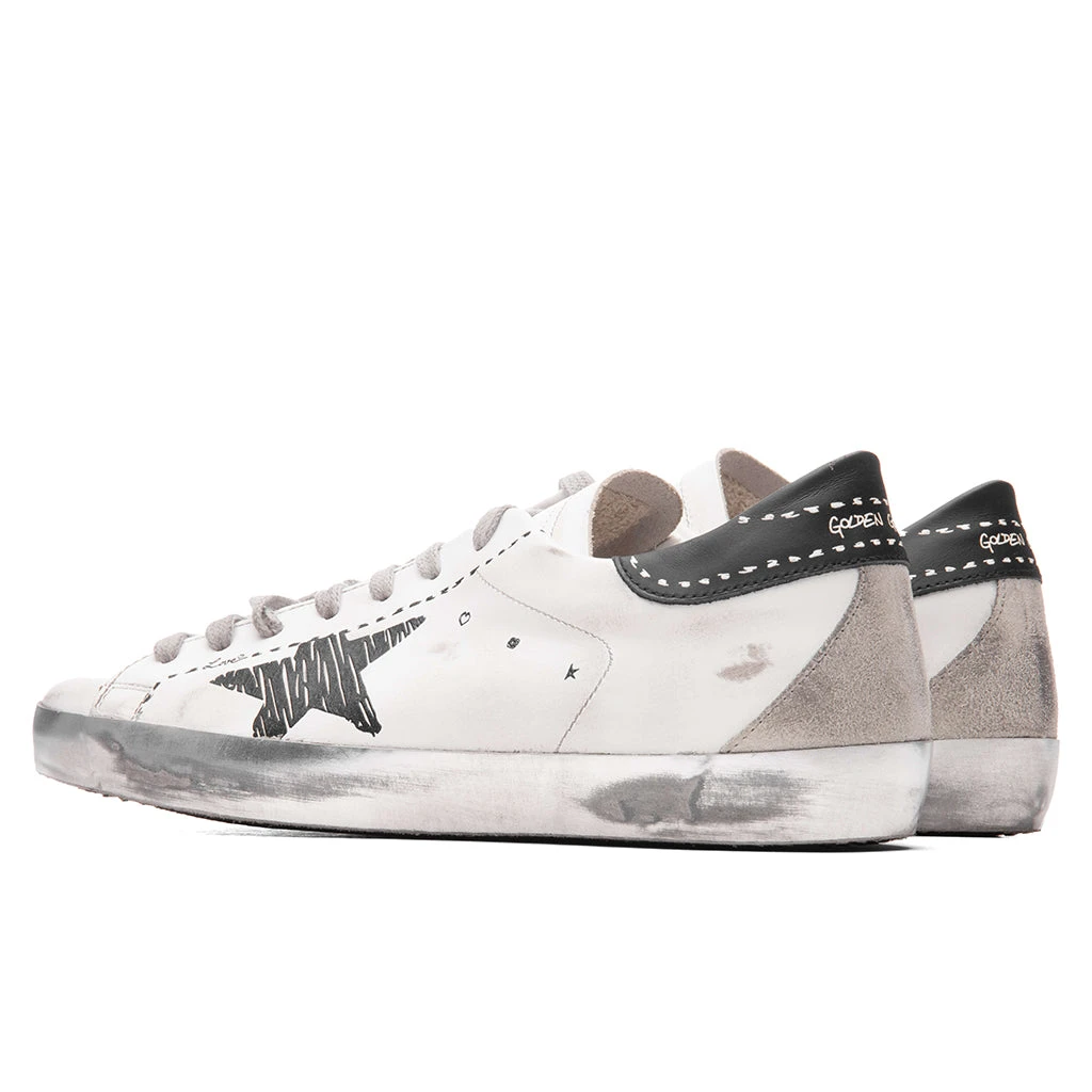 Golden Goose Super-Star Sneakers - White/Black 3 Golden Goose Super-Star Sneakers - White/Black - Image 3