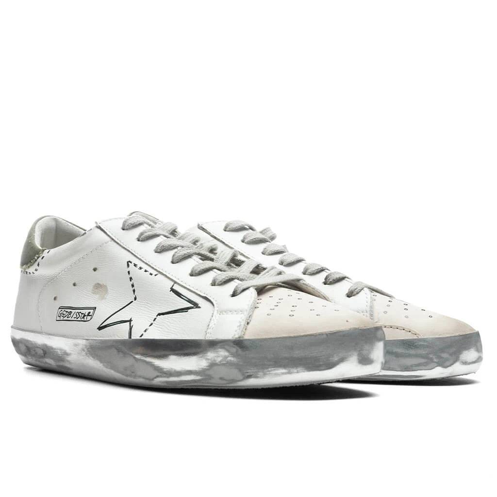 Golden Goose Super-Star Sneakers - White/Military Green 2 Golden Goose Super-Star Sneakers - White/Military Green - Image 2