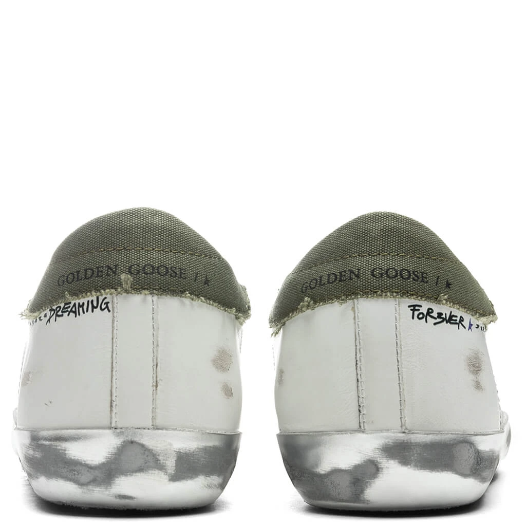 Golden Goose Super-Star Sneakers - White/Military Green 4 Golden Goose Super-Star Sneakers - White/Military Green - Image 4