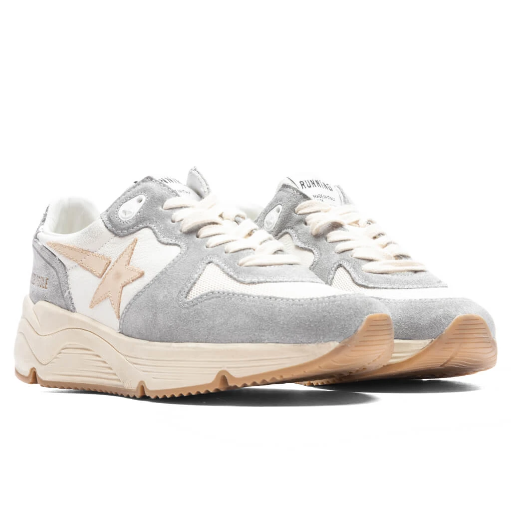 Golden Goose Women's Leather Star Running Sole - Silver/White/Cream 2 Golden Goose Women's Leather Star Running Sole - Silver/White/Cream - Image 2