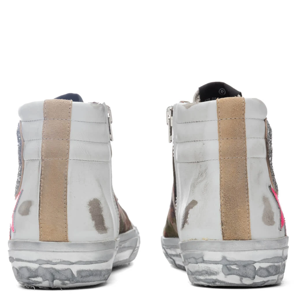 Golden Goose Women's Slide - White/Green Camouflage/Silver 4 Golden Goose Women's Slide - White/Green Camouflage/Silver - Image 4