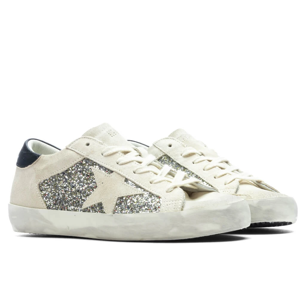 Golden Goose Women's Glitter Suede Super Star - Platinum/Beige/Black 2 Golden Goose Women's Glitter Suede Super Star - Platinum/Beige/Black - Image 2