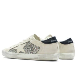 Golden Goose Women's Glitter Suede Super Star - Platinum/Beige/Black 6 Golden Goose Women's Glitter Suede Super Star - Platinum/Beige/Black -Best Shoes Shop Golden Goose Women s Sneakers Glitter Suede Super Star Platinum Beige Black GWF00103.F004150.82166 09 15 23 Feature KN 5