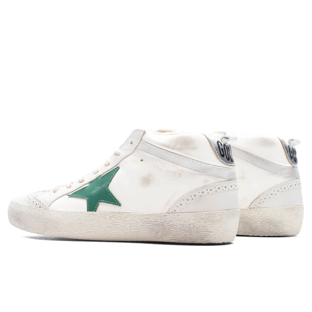 Golden Goose Women's Sneakers Nappa Suede Mid Star - Cream/Milky/Green 3 Golden Goose Women's Sneakers Nappa Suede Mid Star - Cream/Milky/Green - Image 3