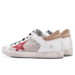 Golden Goose Women's Super-Star - Taupe/Red/Light Brown 6 Golden Goose Women's Super-Star - Taupe/Red/Light Brown -Best Shoes Shop Golden Goose Women s Super Star Taupe Red Light Brown GWF00103.F003161.15374 12 28 22 Feature VR 4