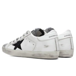 Golden Goose Women's Super-Star Sneakers - White Silver/Black Flag -Best Shoes Shop Golden Goose Women s Super Star White Silver Black Flag GWF00106.F001254.10537 03 18 2021 01 4
