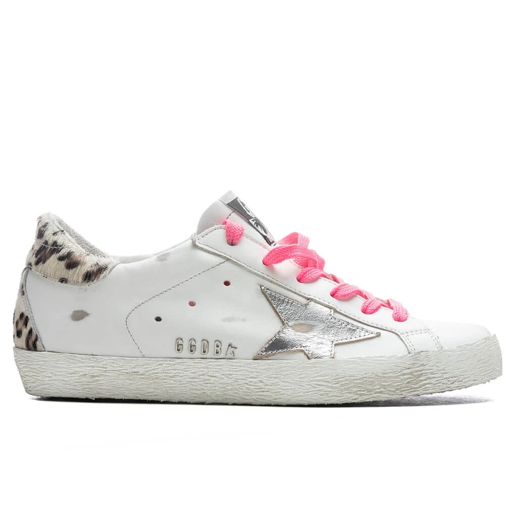 Golden Goose Women's Super-Star Sneakers - White/Silver/Cream Leopard 1 Golden Goose Women's Super-Star Sneakers - White/Silver/Cream Leopard
