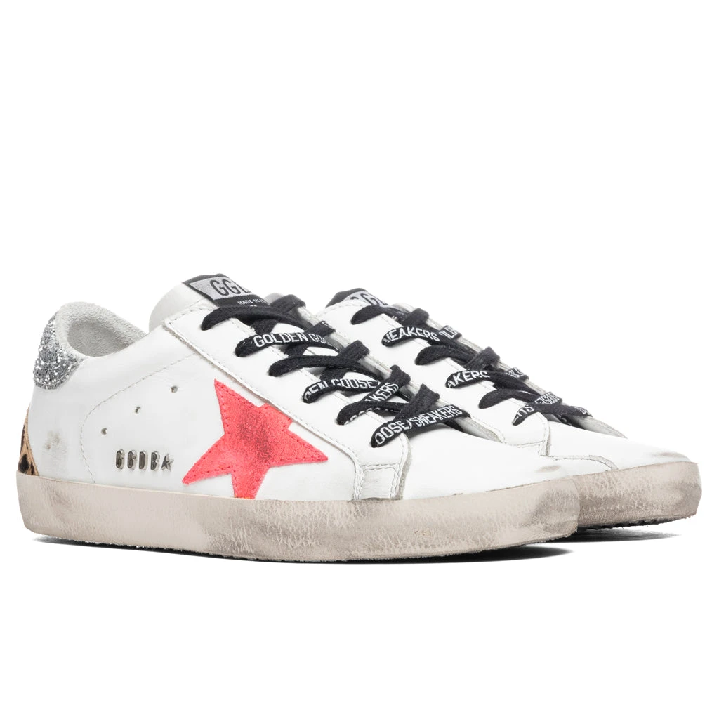 Golden Goose Women's Super-Star Sneakers - White/Fuchsia Fluorescent 2 Golden Goose Women's Super-Star Sneakers - White/Fuchsia Fluorescent - Image 2