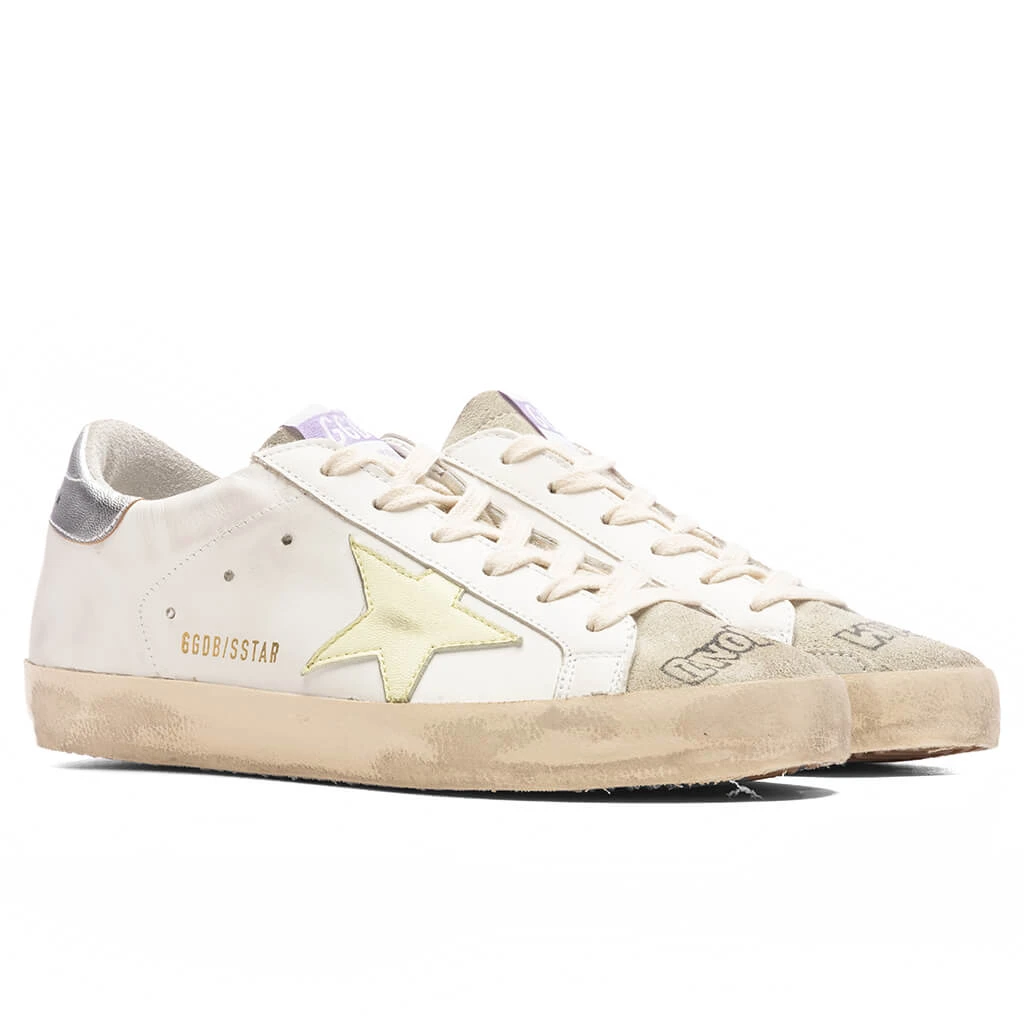 Golden Goose Women's Super-Star Sneakers - White/Light Yellow/Silver 2 Golden Goose Women's Super-Star Sneakers - White/Light Yellow/Silver - Image 2