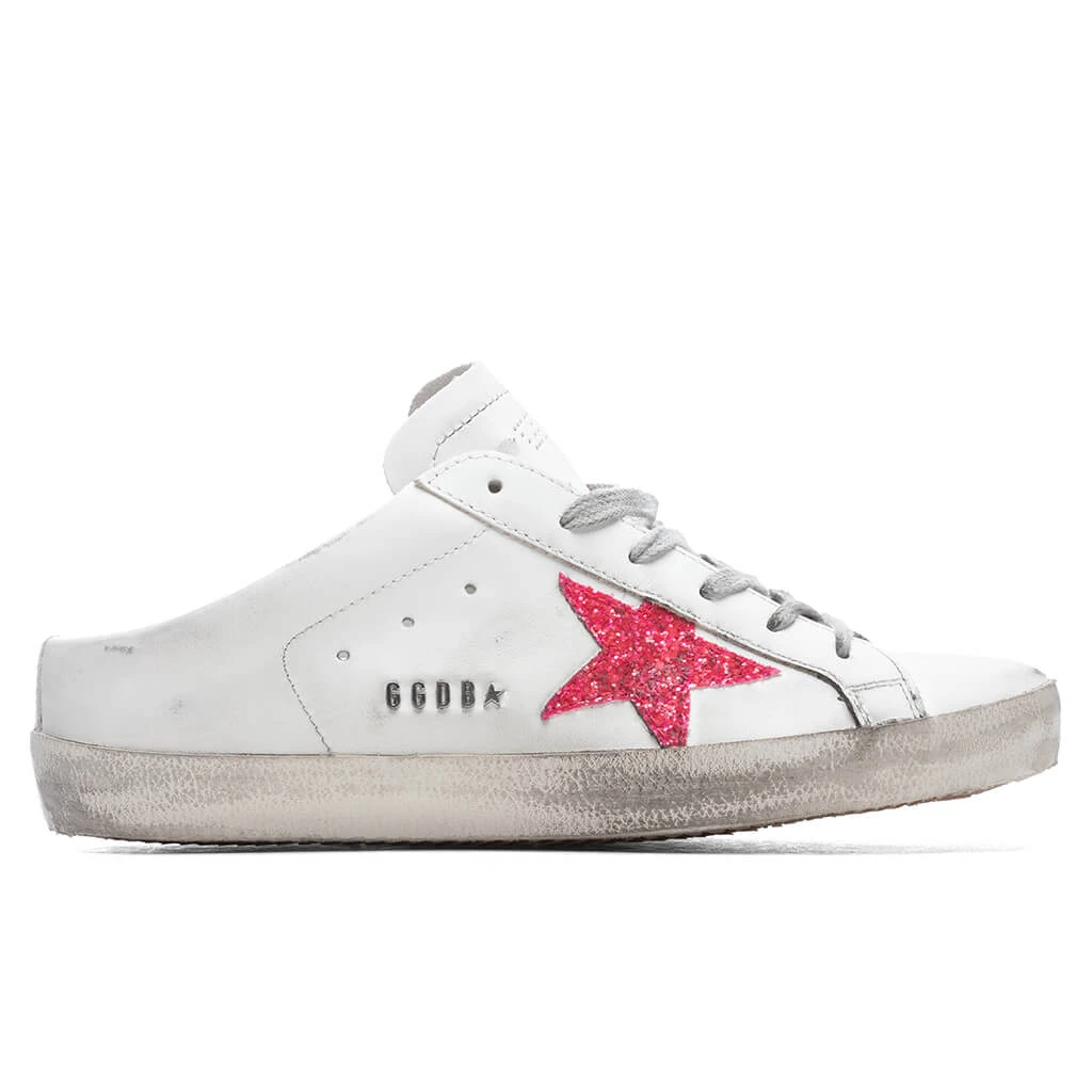 Golden Goose Women's Super-Star Sabot - White/Pink Fluorescent 1 Golden Goose Women's Super-Star Sabot - White/Pink Fluorescent