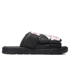 Kappa Logo Tape Kalpi Sandals - Black/Light Pink