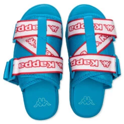 Kappa Logo Tape Kalpi Sandals - Blue Peacock/Red Toreador -Best Shoes Shop Kappa Logo Tape Kalpi Sandals Blue Peacock Red Toreador 32167QW A07 10 23 2021 01 4