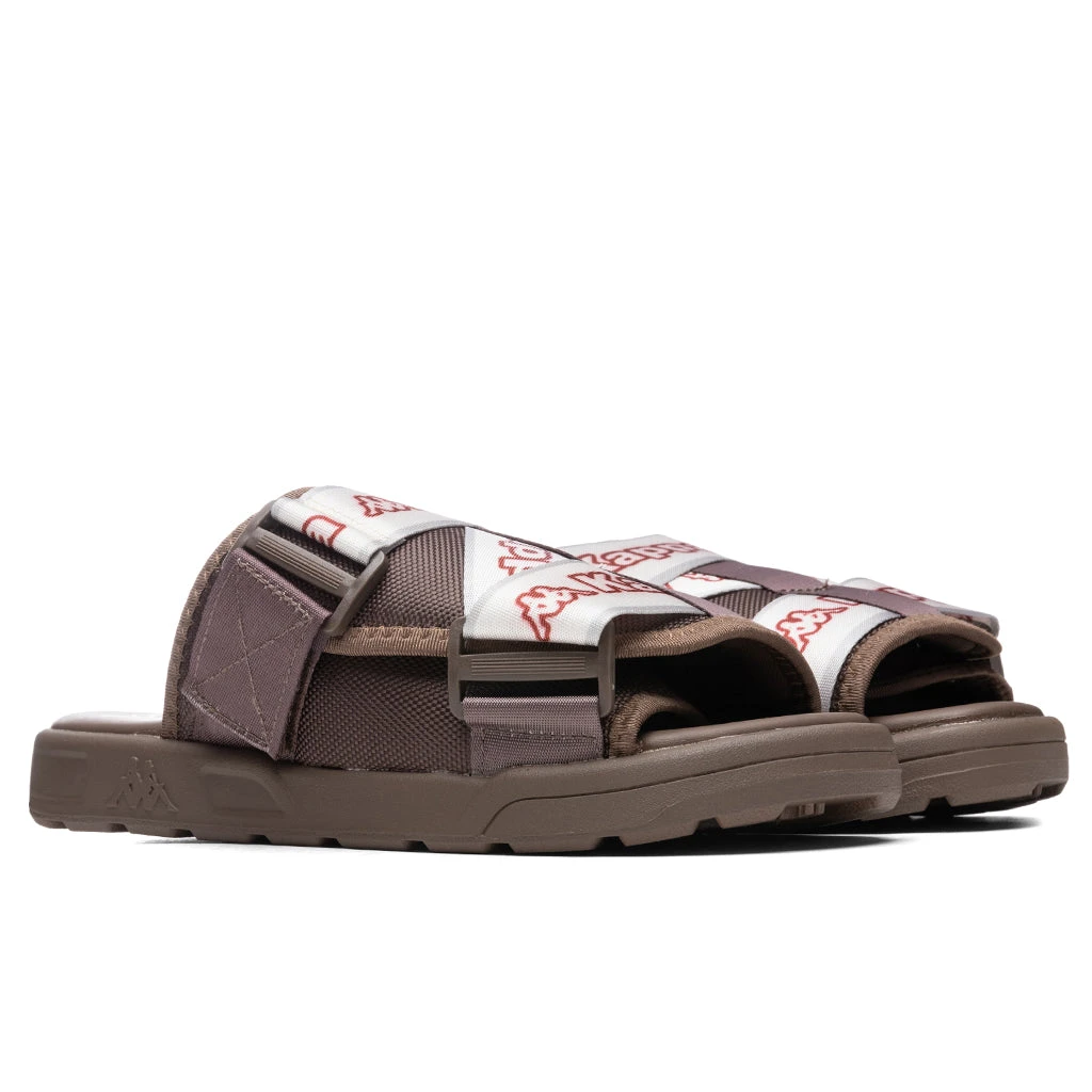 Kappa Logo Tape Kalpi Sandals - Brown/Light Pink 3 Kappa Logo Tape Kalpi Sandals - Brown/Light Pink - Image 3