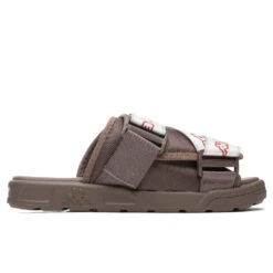 Kappa Logo Tape Kalpi Sandals - Brown/Light Pink