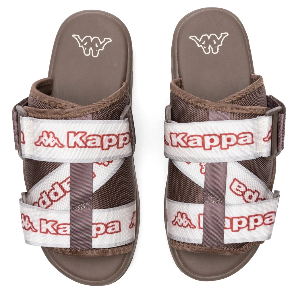 Kappa Logo Tape Kalpi Sandals - Brown/Light Pink 2 Kappa Logo Tape Kalpi Sandals - Brown/Light Pink - Image 2