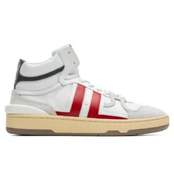 Lanvin Clay High Top Sneakers - White/Red