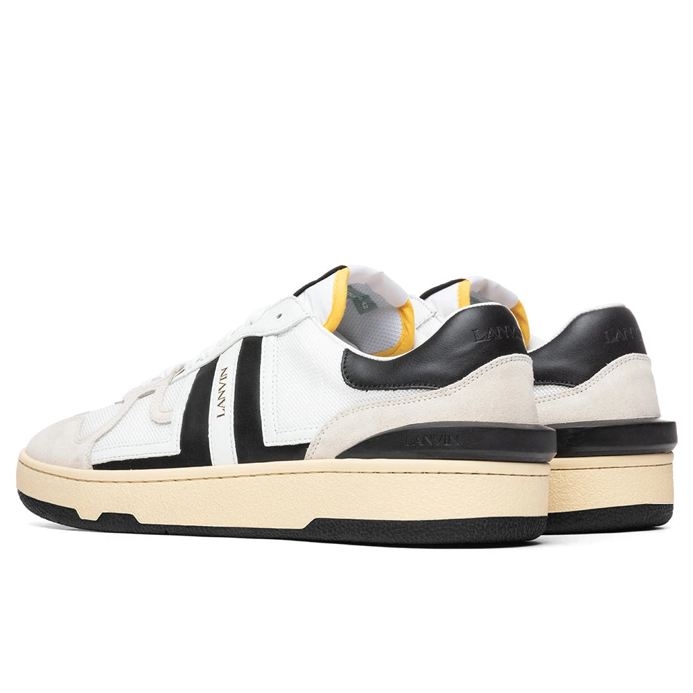 Lanvin Clay Low Top Sneakers - White/Black 3 Lanvin Clay Low Top Sneakers - White/Black - Image 3