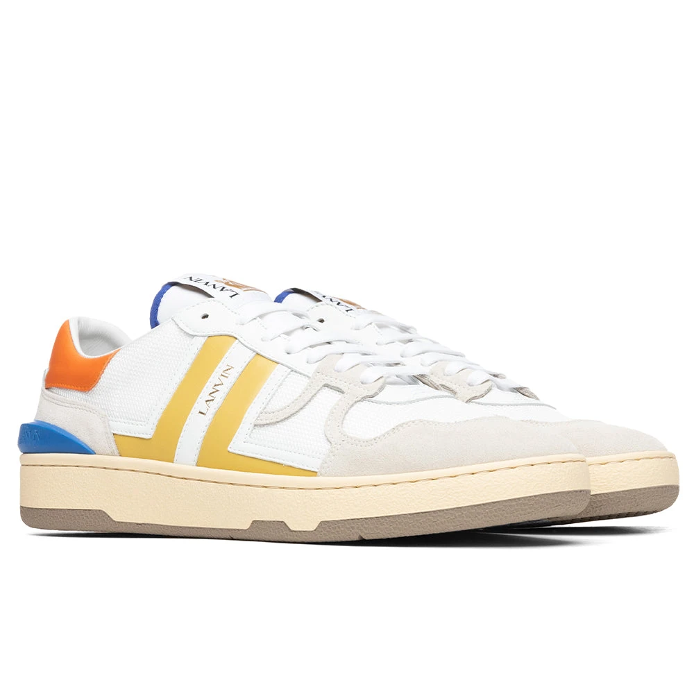 Lanvin Clay Low Top Sneakers - White/Yellow 2 Lanvin Clay Low Top Sneakers - White/Yellow - Image 2