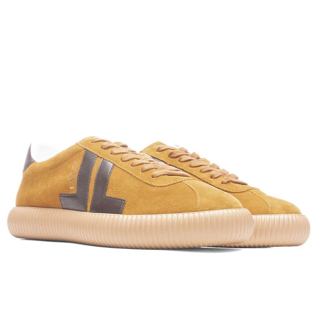 Lanvin Glen Leather & Suede Low Top Sneaker- Mustard 2 Lanvin Glen Leather & Suede Low Top Sneaker- Mustard - Image 2