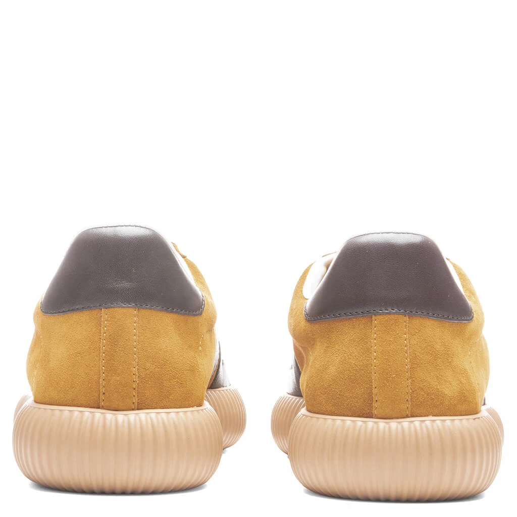 Lanvin Glen Leather & Suede Low Top Sneaker- Mustard 4 Lanvin Glen Leather & Suede Low Top Sneaker- Mustard - Image 4
