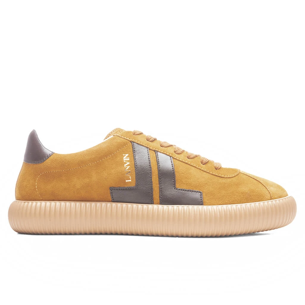 Lanvin Glen Leather & Suede Low Top Sneaker- Mustard 1 Lanvin Glen Leather & Suede Low Top Sneaker- Mustard