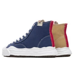 Original Sole Toe Cap Hi Sneaker - Navy/Beige -Best Shoes Shop Maison Mihara Yasuhiro Original Sole Toe Cap Hi Sneaker Navy Beige A05FW701 NABE 04 08 2021 01 3