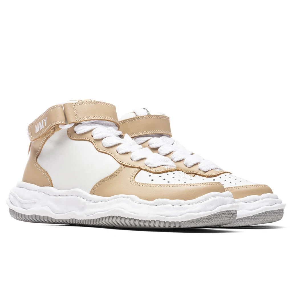 Wayne High OG Sole Leather Sneaker - Beige/White 2 Wayne High OG Sole Leather Sneaker - Beige/White - Image 2