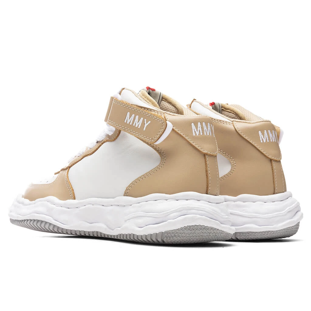 Wayne High OG Sole Leather Sneaker - Beige/White 3 Wayne High OG Sole Leather Sneaker - Beige/White - Image 3