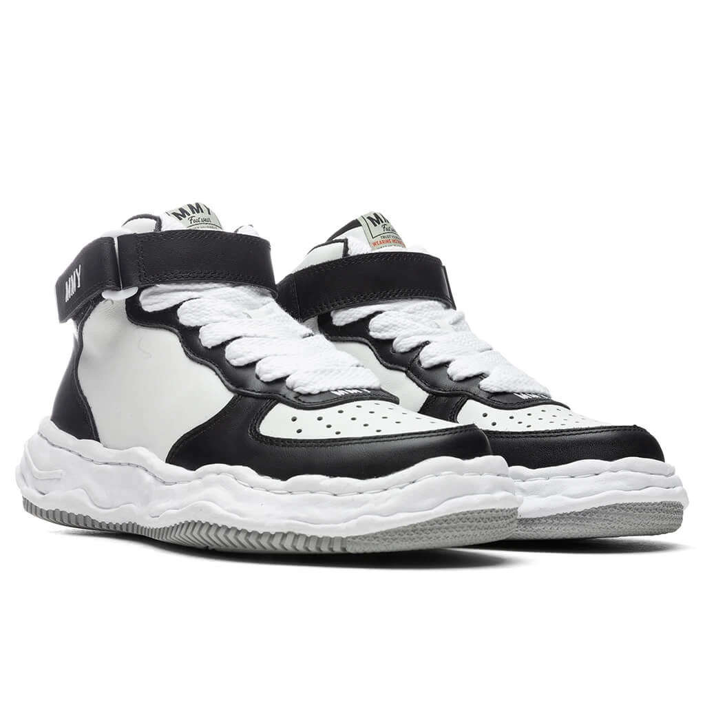 Wayne High OG Sole Leather Sneaker - Black/White 2 Wayne High OG Sole Leather Sneaker - Black/White - Image 2