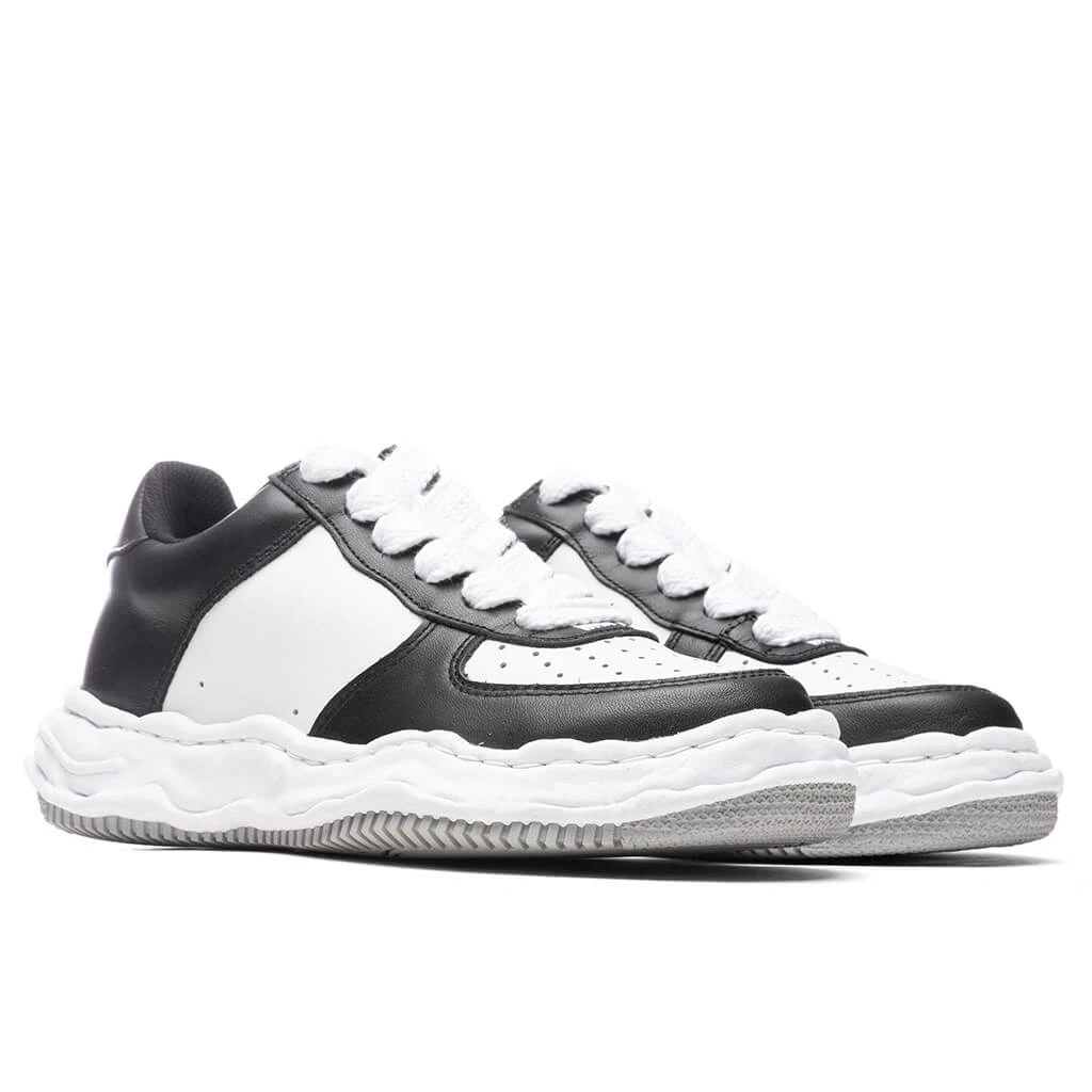 Wayne Low OG Sole Leather Sneaker - Black/White 2 Wayne Low OG Sole Leather Sneaker - Black/White - Image 2