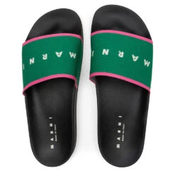 Marni Rubber Slide - Garden Green/Fuchsia/Silk White -Best Shoes Shop Marni Rubber Slide Garden Green Fuchsia Silk White SAMR003202 P4547 ZO102 12 31 2021 01 5