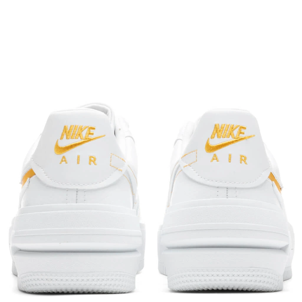 Nike Women's Air Force 1 PLT.AF.ORM - White/Yellow Ochre/Summit White 4 Nike Women's Air Force 1 PLT.AF.ORM - White/Yellow Ochre/Summit White - Image 4