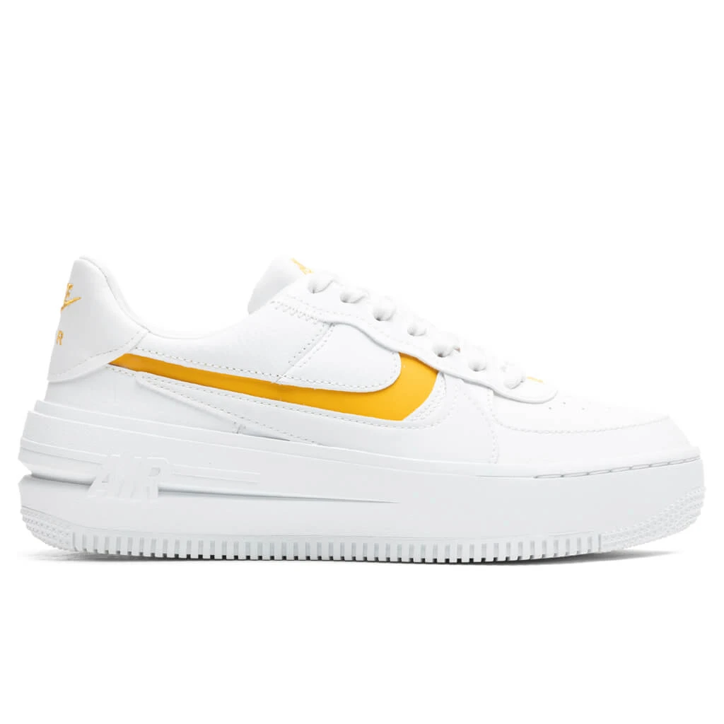 Nike Women's Air Force 1 PLT.AF.ORM - White/Yellow Ochre/Summit White 1 Nike Women's Air Force 1 PLT.AF.ORM - White/Yellow Ochre/Summit White