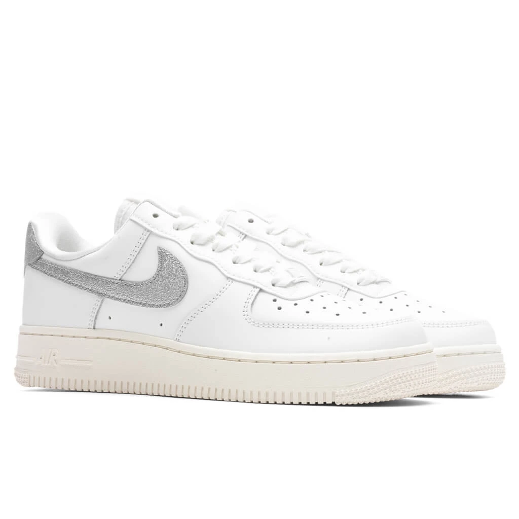 Nike Women's Air Force 1 '07 - Summit White/Metallic Silver 2 Nike Women's Air Force 1 '07 - Summit White/Metallic Silver - Image 2